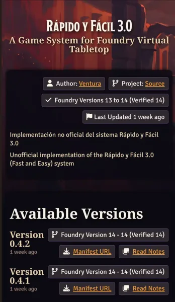 [Noticia] Nuevo módulo RyF 3.0 para FondryVTT