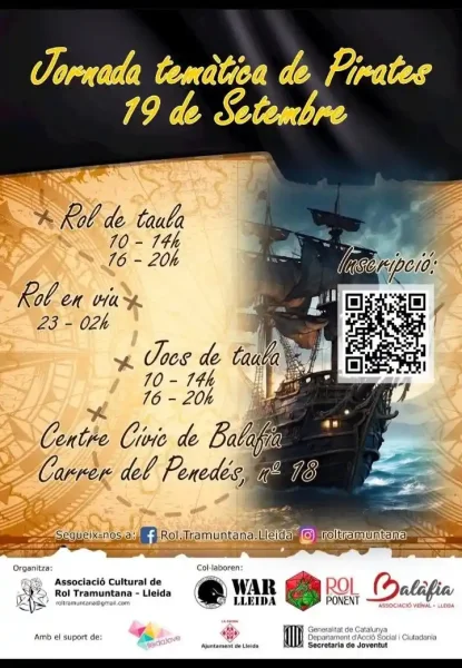 [Jornadas] Jornada Temática Pirata 19 Septiembre en Lleida